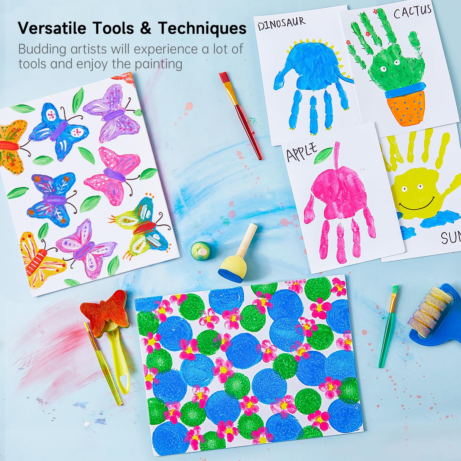 Shuttle Art sponge stampers included for textured art effects