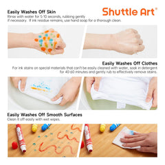 Shuttle Art washable markers clean up easily after crafts