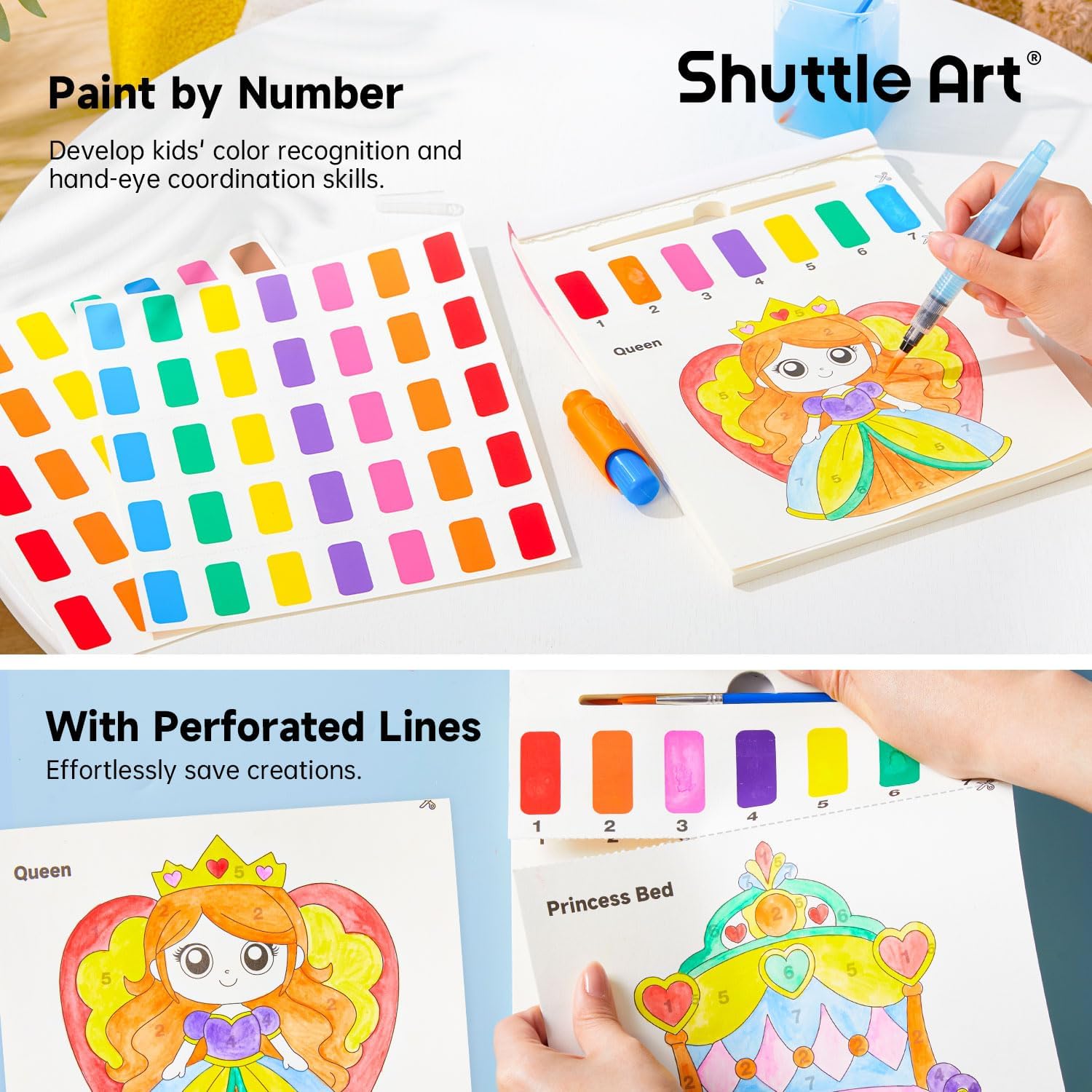 Shuttle Art Water Brushes 5-Pack: travel-ready painting tools.