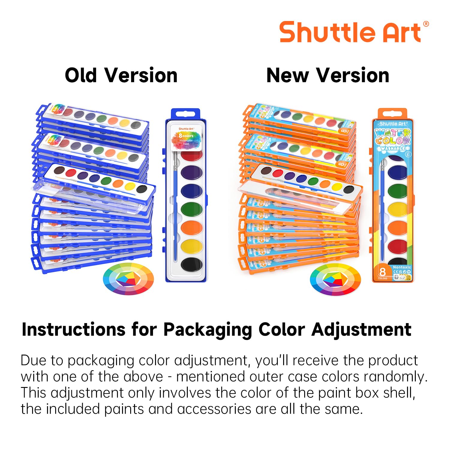 Shuttle Art watercolor paints in 8 colors for vibrant blending