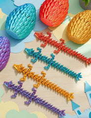 SHUWND poseable dragons inside egg showcase flexible display for imaginative play.