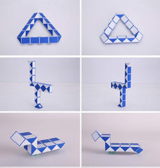 SHUYUE Snake Magic Speed Cube blue and white travel-friendly design in use