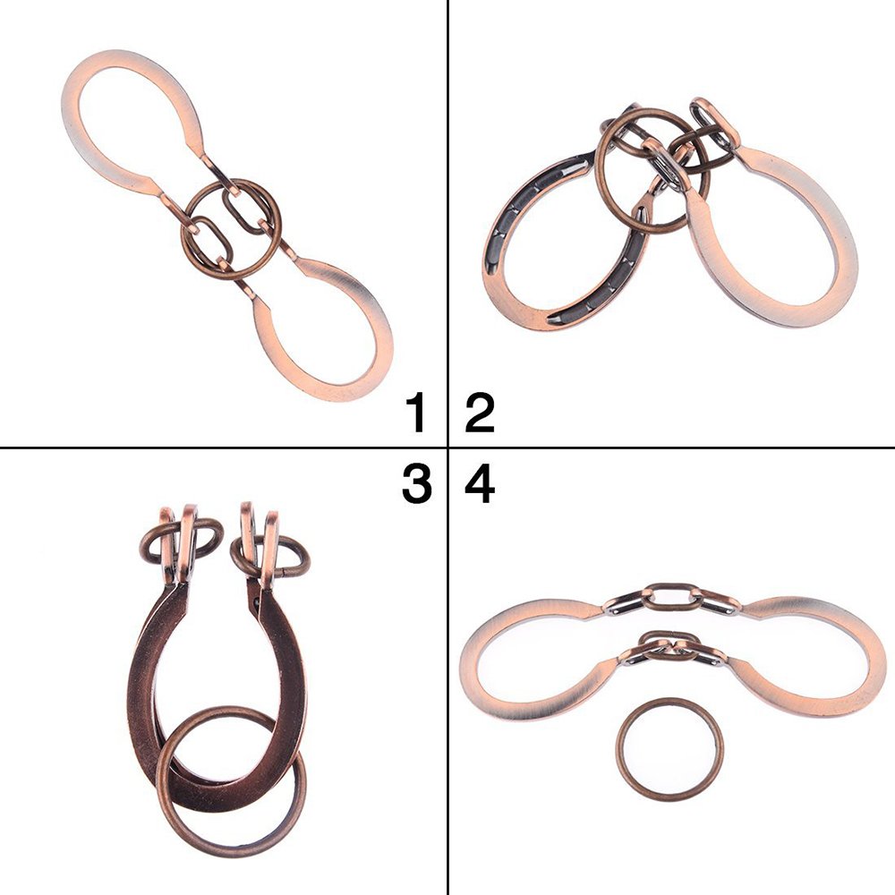 SHUYUE horseshoe puzzle being assembled, challenges logic and manual dexterity.