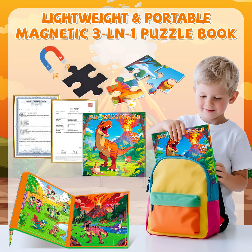 SHXYKZ dinosaur magnetic puzzles travel size—ideal for car rides and quiet play.