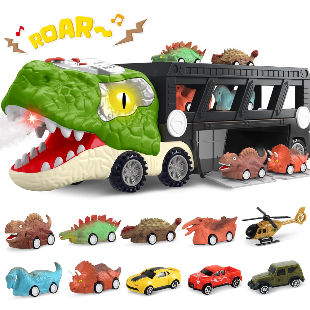 ShyLizard Dinosaur Transport Truck with sounds sparks imaginative play for toddlers.