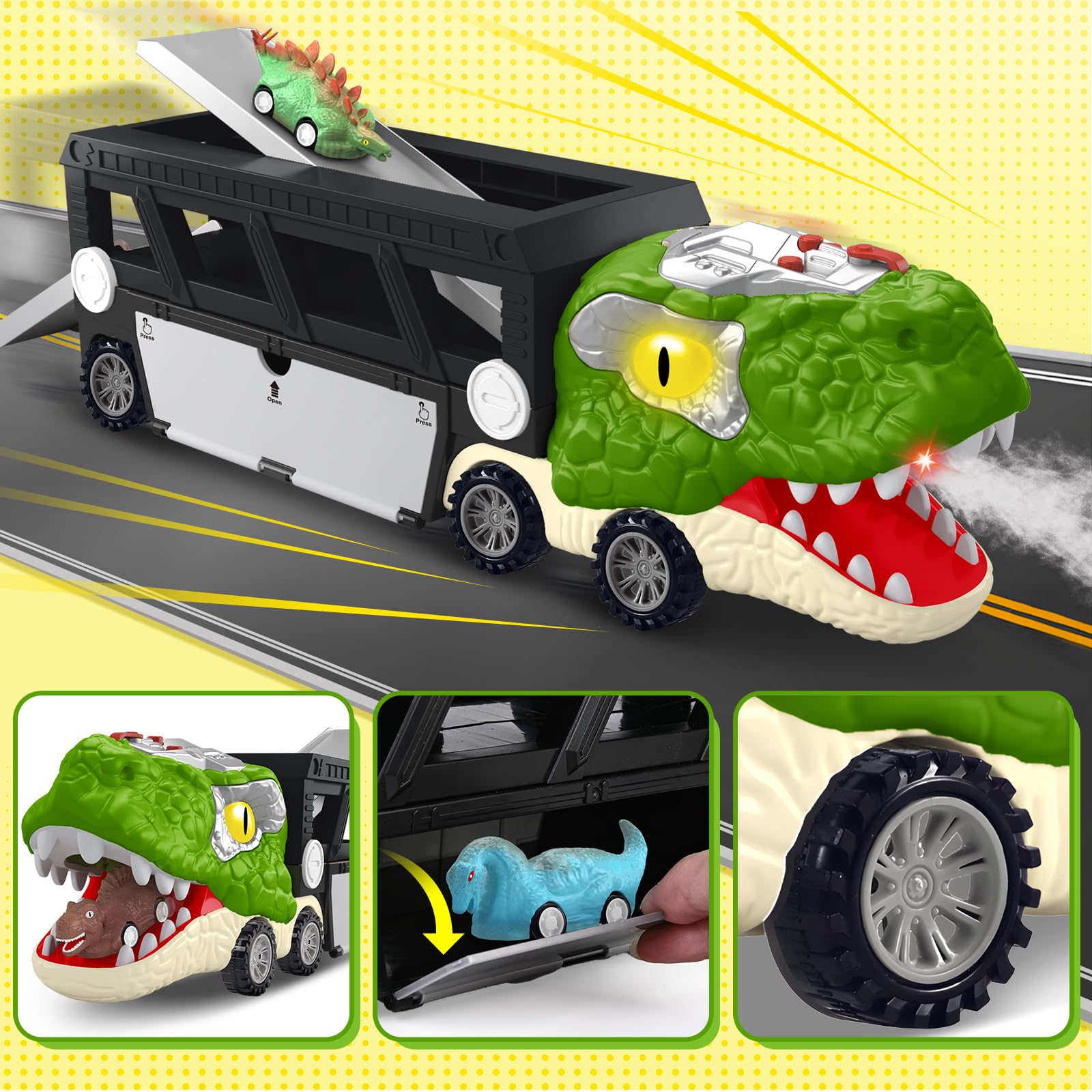 ShyLizard double-decker design provides easy storage for mini cars during playtime.