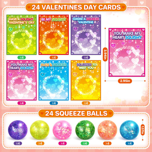 ShyLizard glitter-stretchy balls paired with cards for party favors.