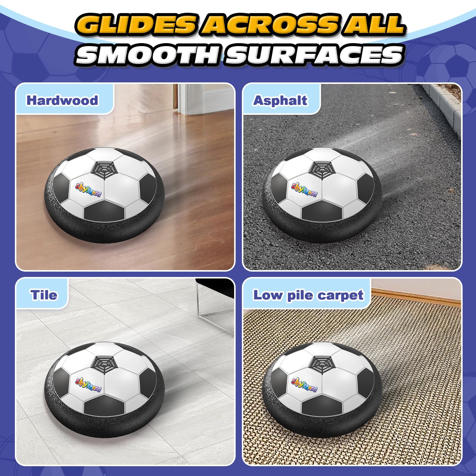 ShyLizard hover ball runs on four AA batteries for quick setup (batteries not included).
