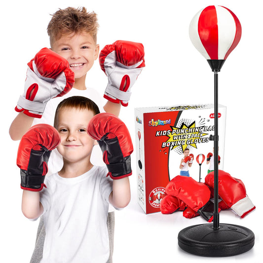 ShyLizard punching bag base provides stable support for active play.