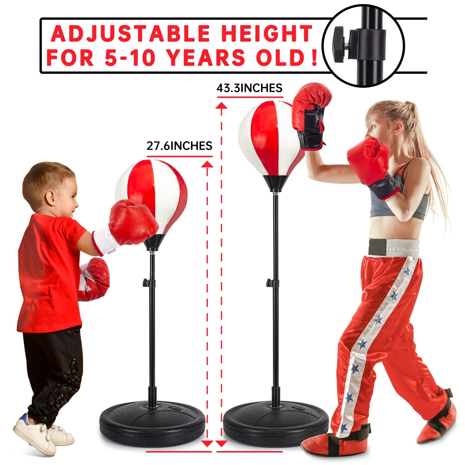 ShyLizard inflatable punching ball offers responsive bounce during play.