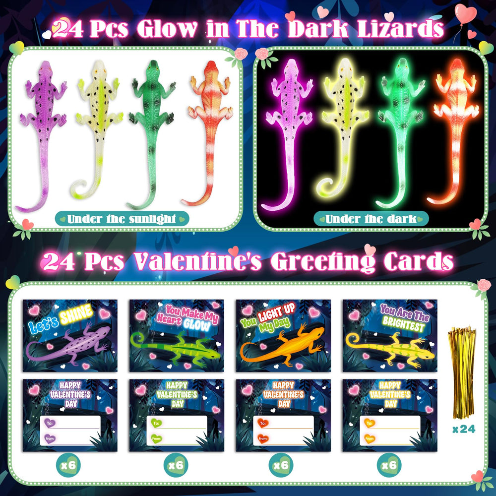 ShyLizard rainforest card design complements glow lizards for themed valentines.