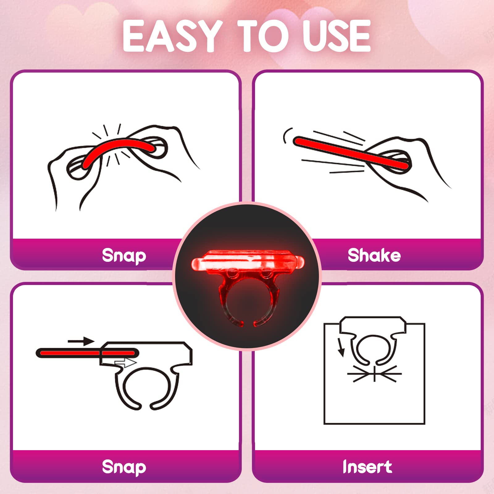 ShyLizard ring inserts showing easy glow ring assembly