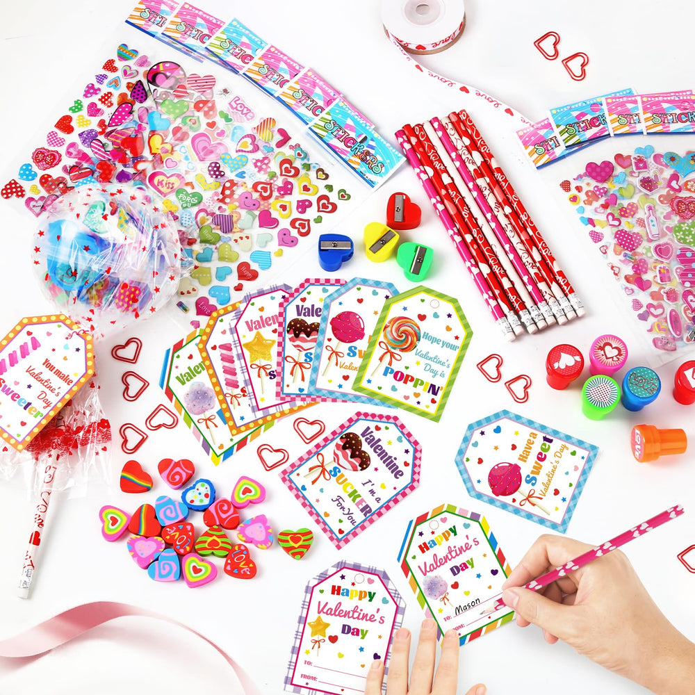Shyling valentines stickers sheets for personalized candy-themed cards