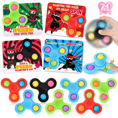 ShyLizard 24-piece valentines cards with fidget spinners for classroom exchanges.