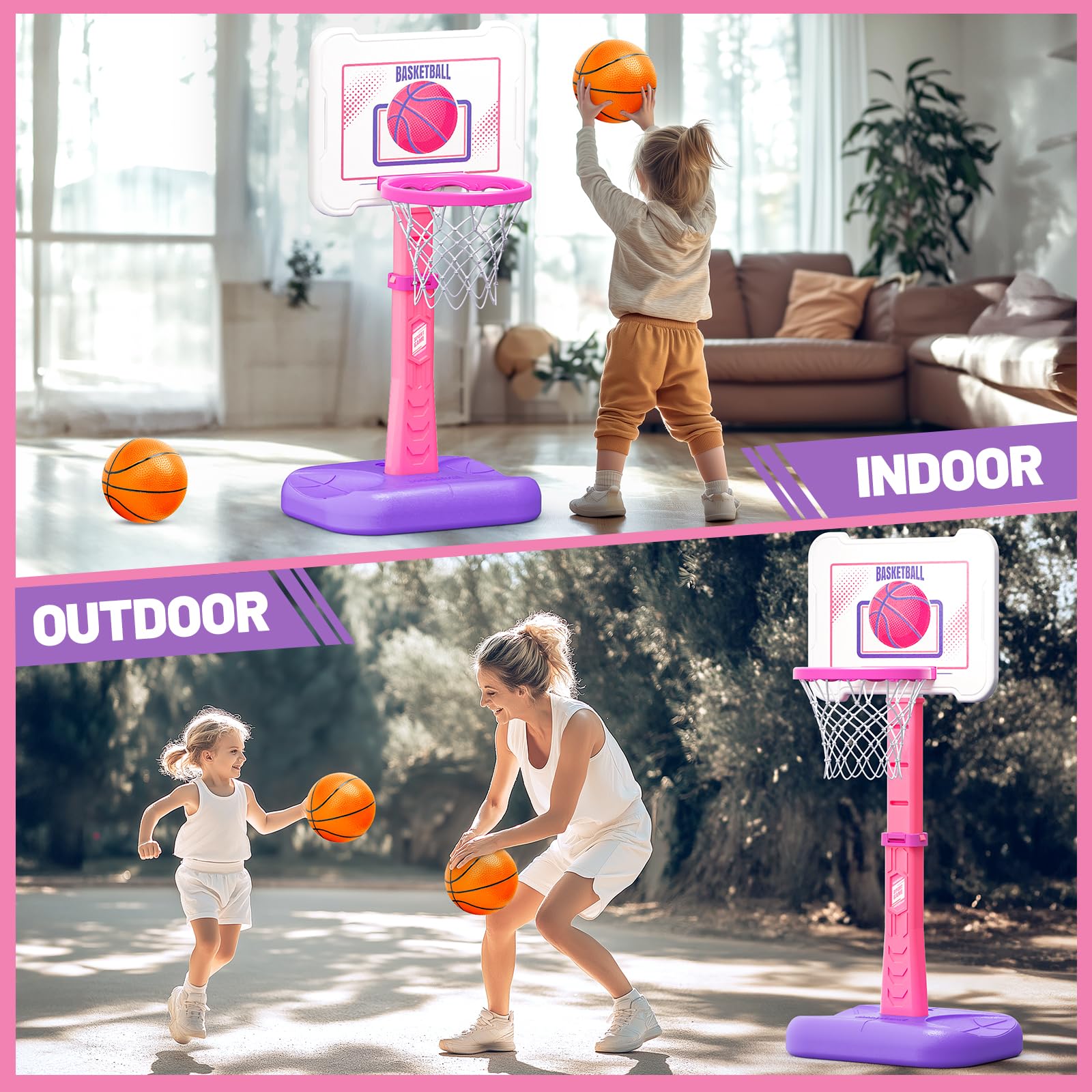 ShyLizard hanging baseball stand pink: enables new hitting angles in any room.