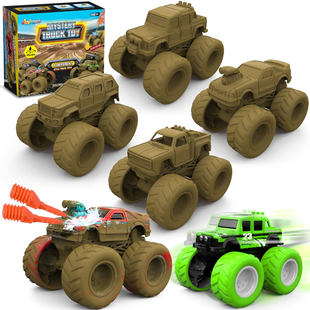 ShyLizard monster trucks toy before wash, ready for a playful reveal and imaginative play.