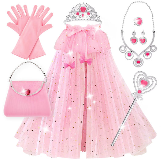 ShyLizard princess dress up set with cape, crown and wand ready for imaginative play