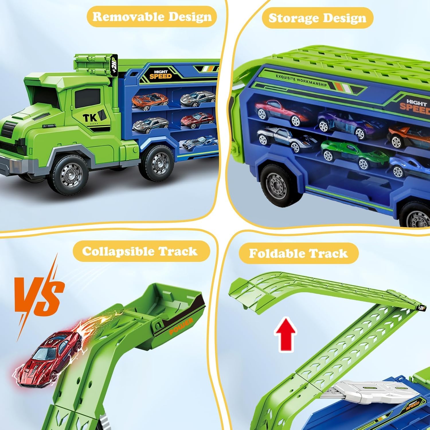 ShyLizard six die-cast cars ready for durable race play.