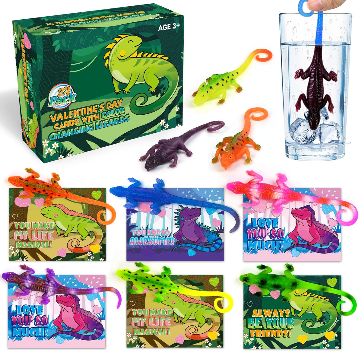 ShyLizard valentines cards set with 24 designs for classroom exchanges