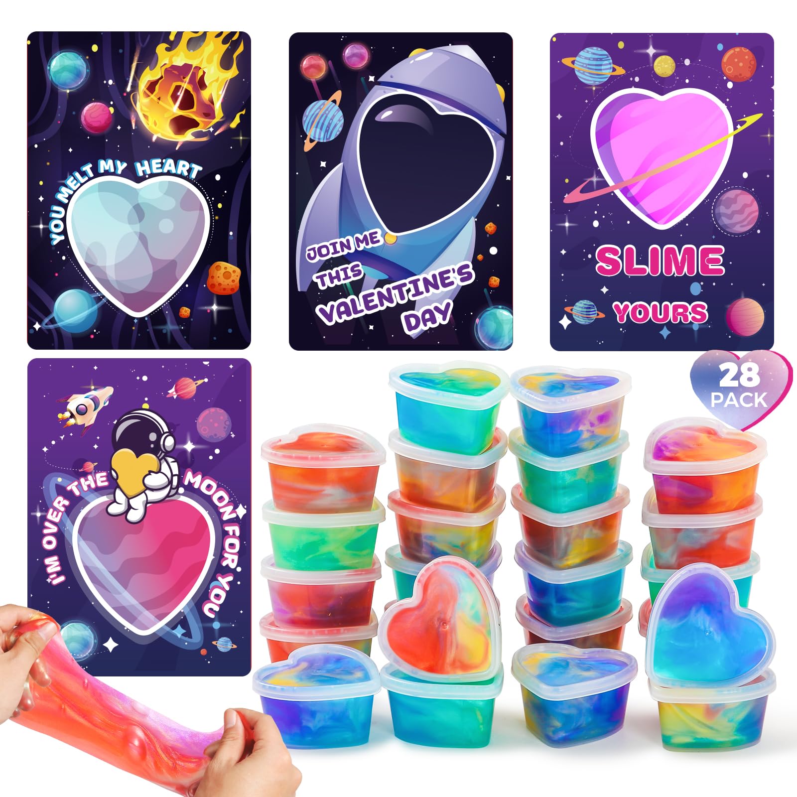 ShyLizard valentines cards featuring space designs for classroom exchanges.