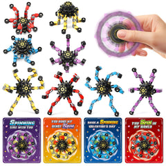 ShyLizard valentines cards for kids with colorful robot fidget spinners for classroom exchanges