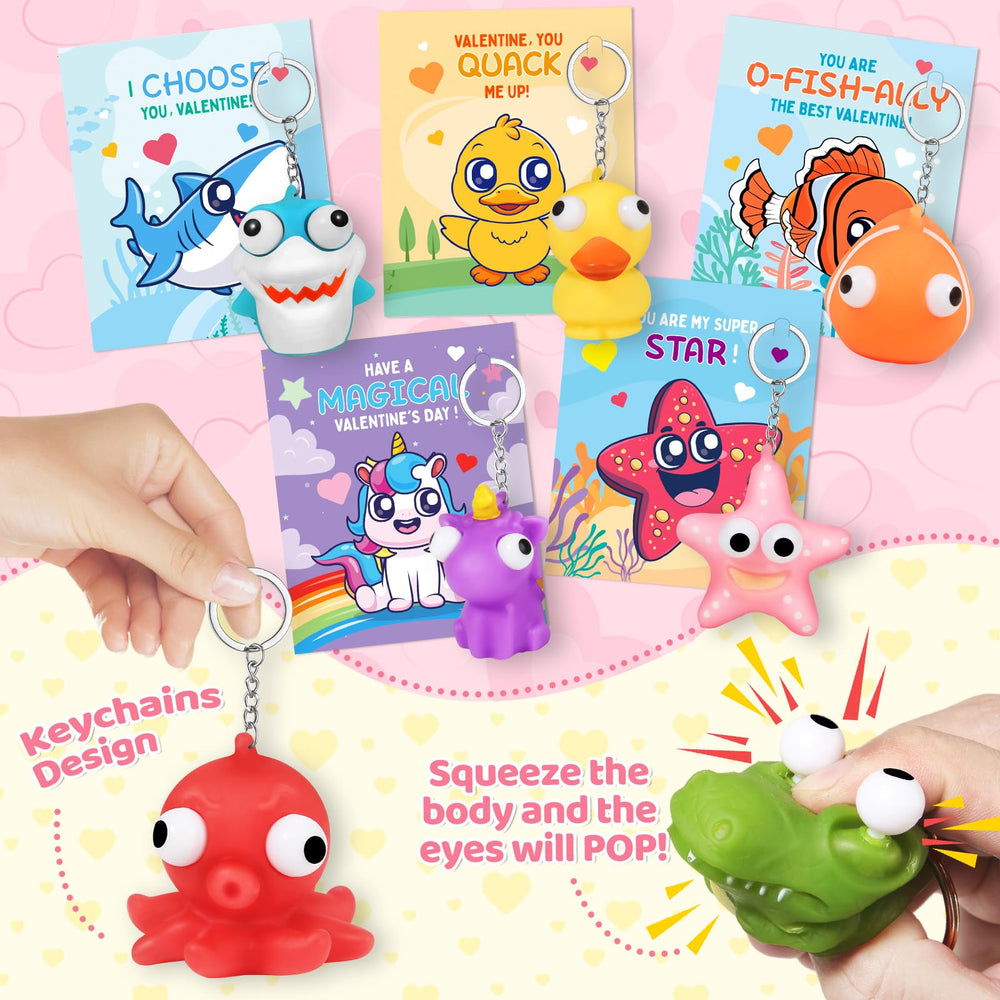 ShyLizard starfish popping-eye keychain makes a bright classroom gift.