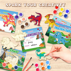 ShyLizard wood dinosaur chips set with six shapes for creative crafts