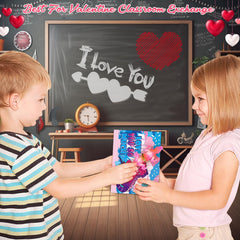 ShyLizard kids writing names on valentines cards to personalize gifts