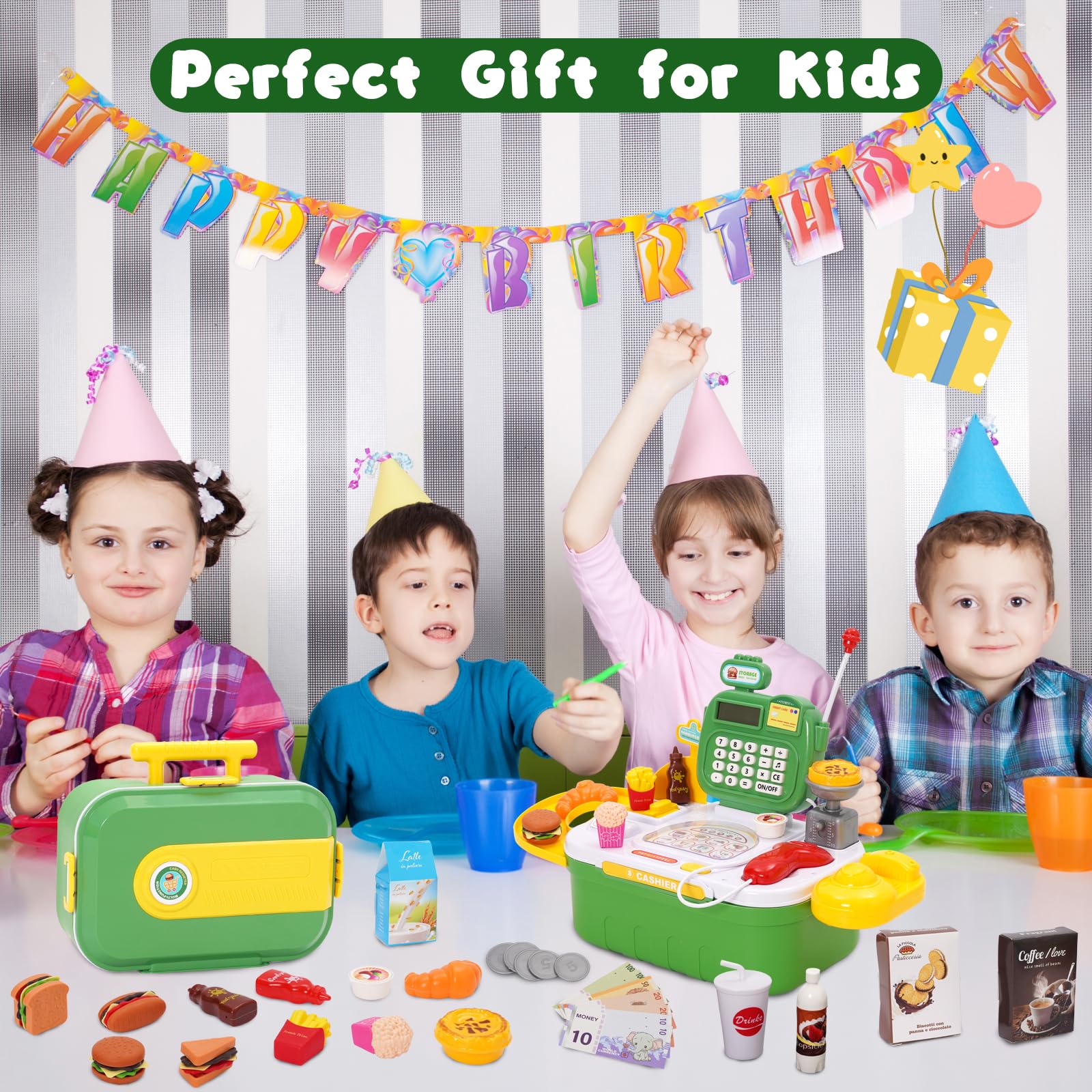 Siairo toy cash register drinks and boxes promote sorting and pretend purchases