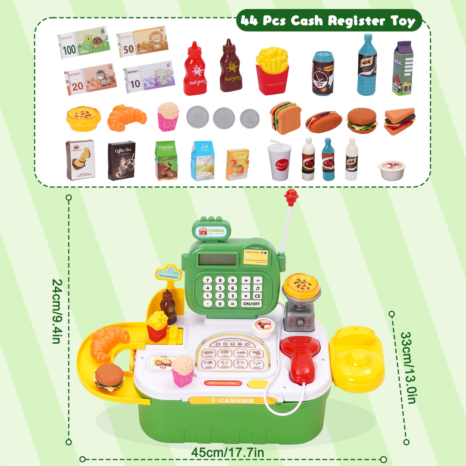 Siairo toy cash register tableware helps organize pretend store displays