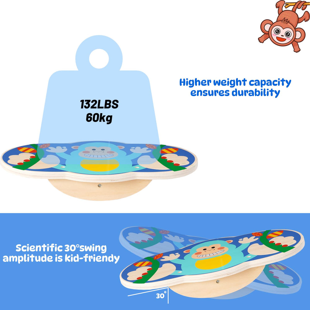 Siairo Wobble Board supports up to 123 lbs for growing kids.
