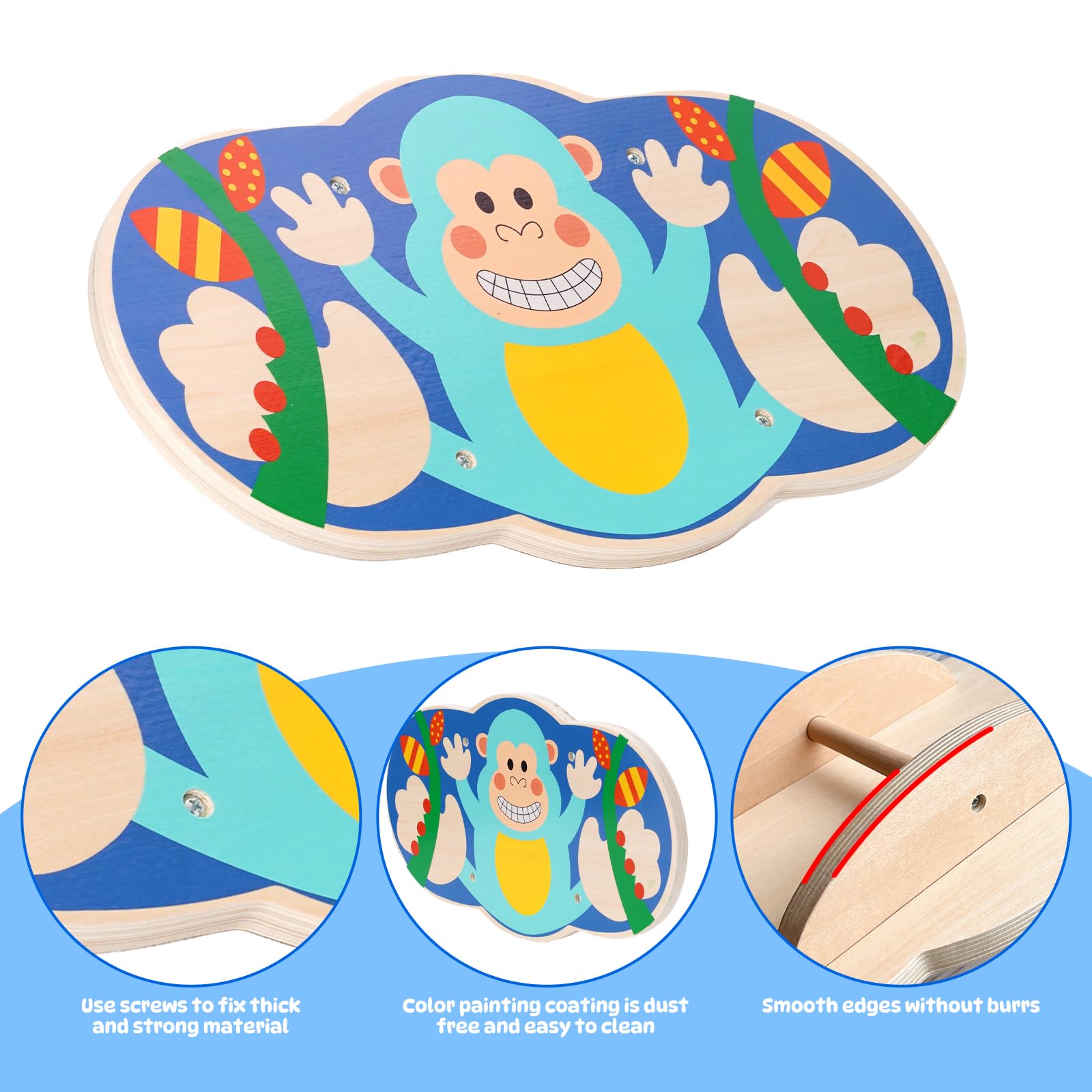 Siairo Wobble Board uses a dust-free coating that cleans easily after play.