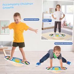 Siairo Wobble Board features surfboard shape for even weight distribution during activity.