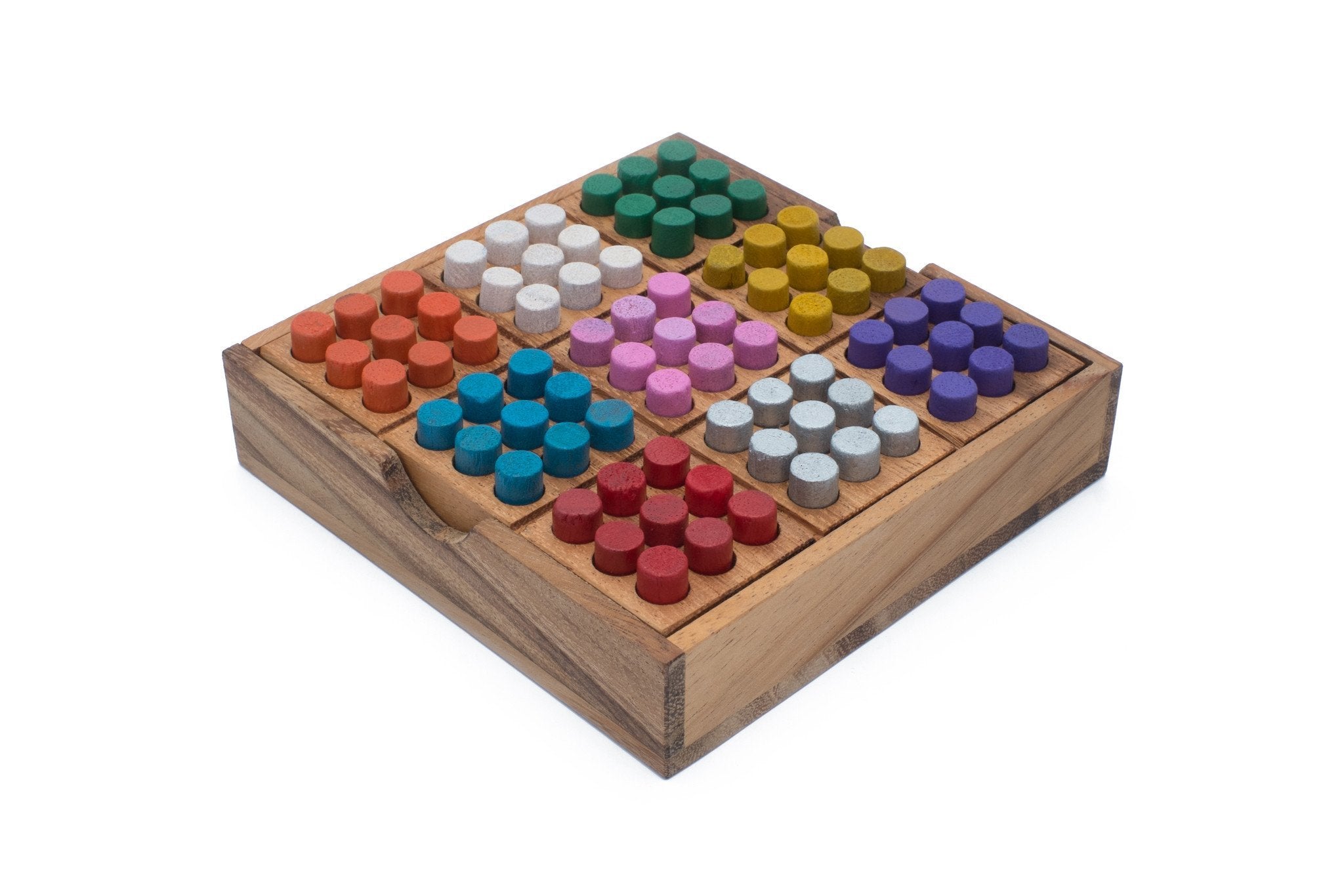 SiamMandalay color Sudoku travel set with wooden tiles for on-the-go focus