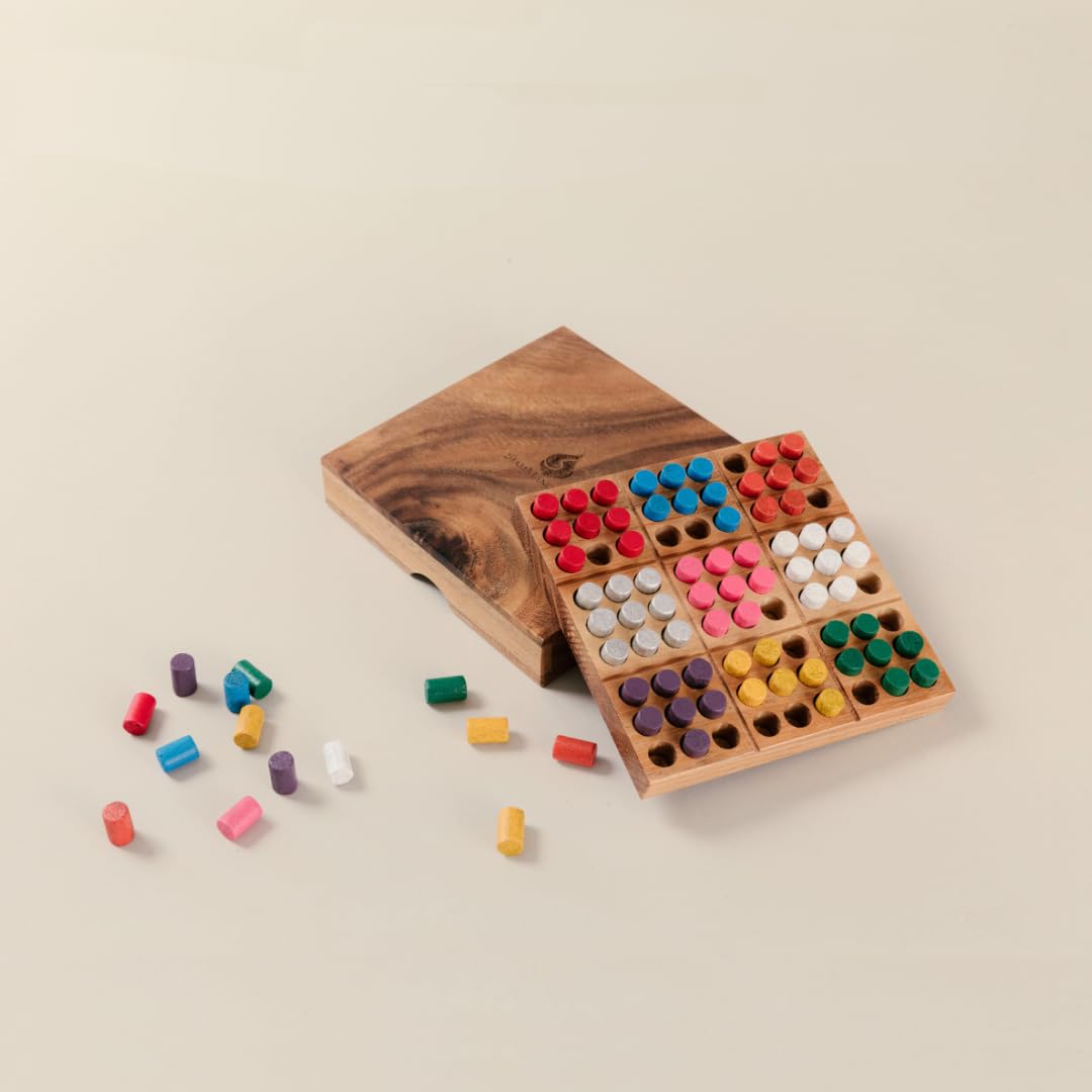 Handcrafted monkeypod wood case showcasing sustainable puzzle craftsmanship