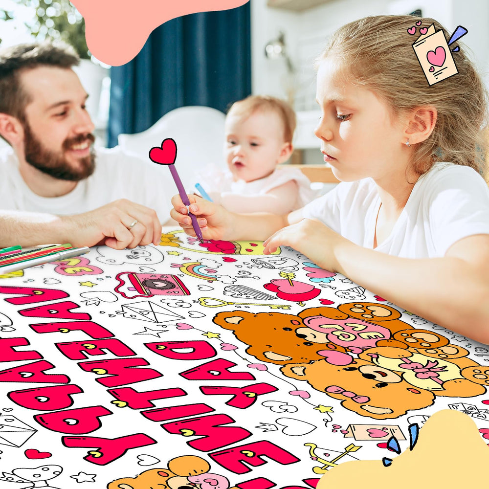 SICOHOME durable coloring poster surface handles markers and crayons.