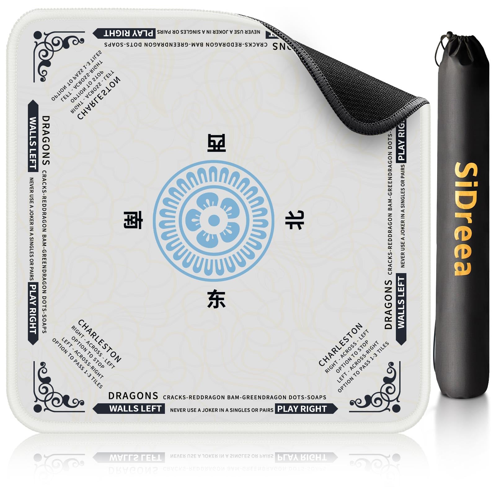 SiDreea Mahjong Mat top view with ample playing area for Mahjong