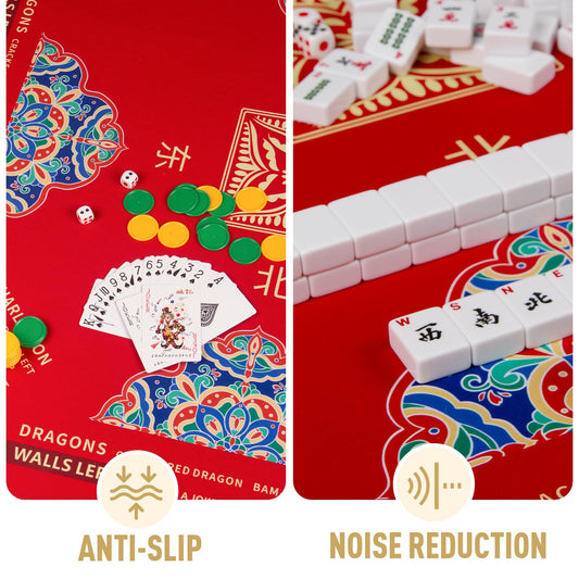 SiDreea Mahjong Table Mat Non-Slip keeps tiles in place during play.