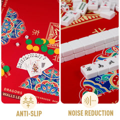 SiDreea Mahjong Table Mat Non-Slip keeps tiles in place during play.