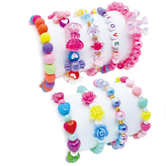 SIELEVIN 9-piece pink love bracelet for girls, perfect for daily dress-up.