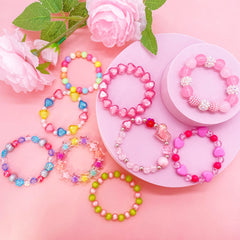 SIELEVIN flower bracelets in blue and red, great for matching outfits
