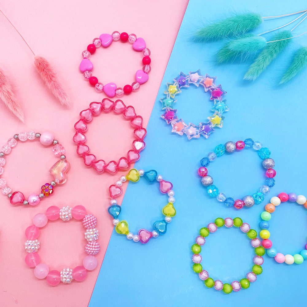 SIELEVIN crystal star bracelets with candy colors, adds sparkle to pretend play