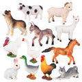 SIENON 12pcs farm animals figures set for imaginative play and classroom learning.