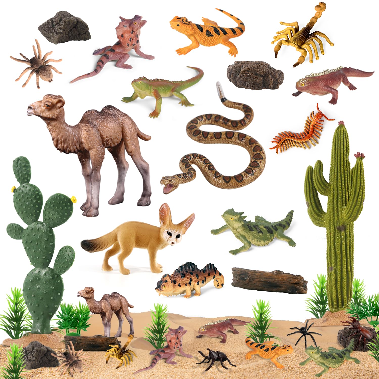 Sienon desert animal figures camel for classroom dioramas and cake toppers.