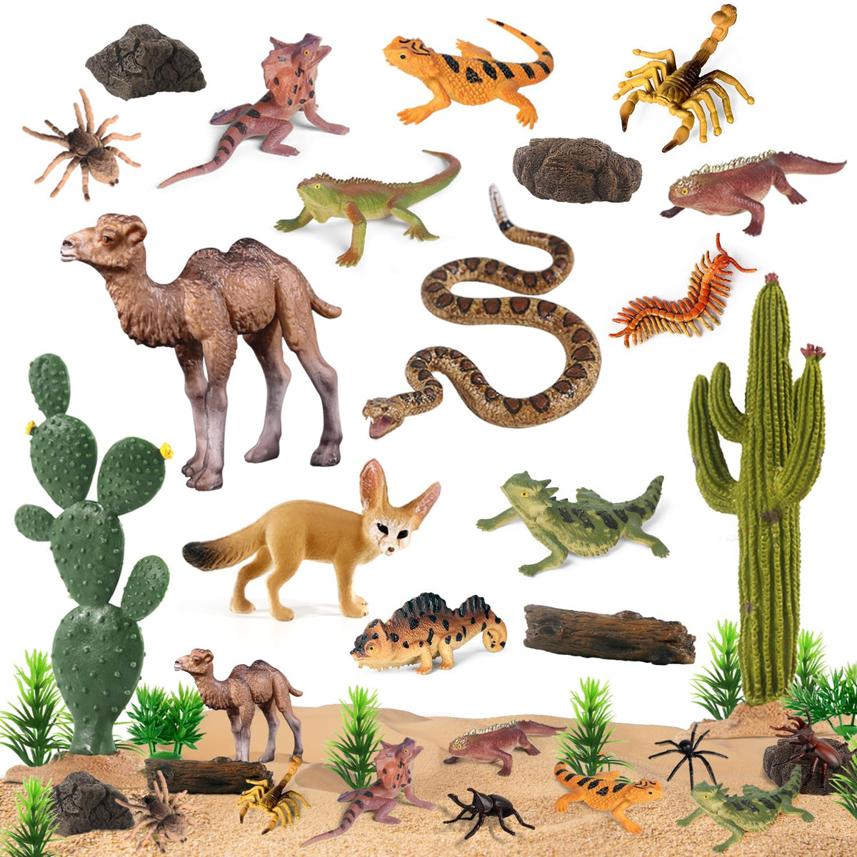 Sienon desert animal figures camel for classroom dioramas and cake toppers.