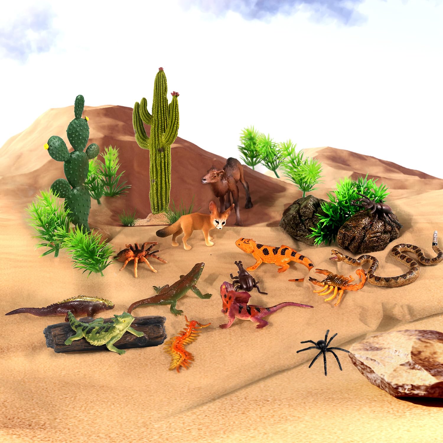 Sienon desert animal figures fennec fox for imaginative play and display.