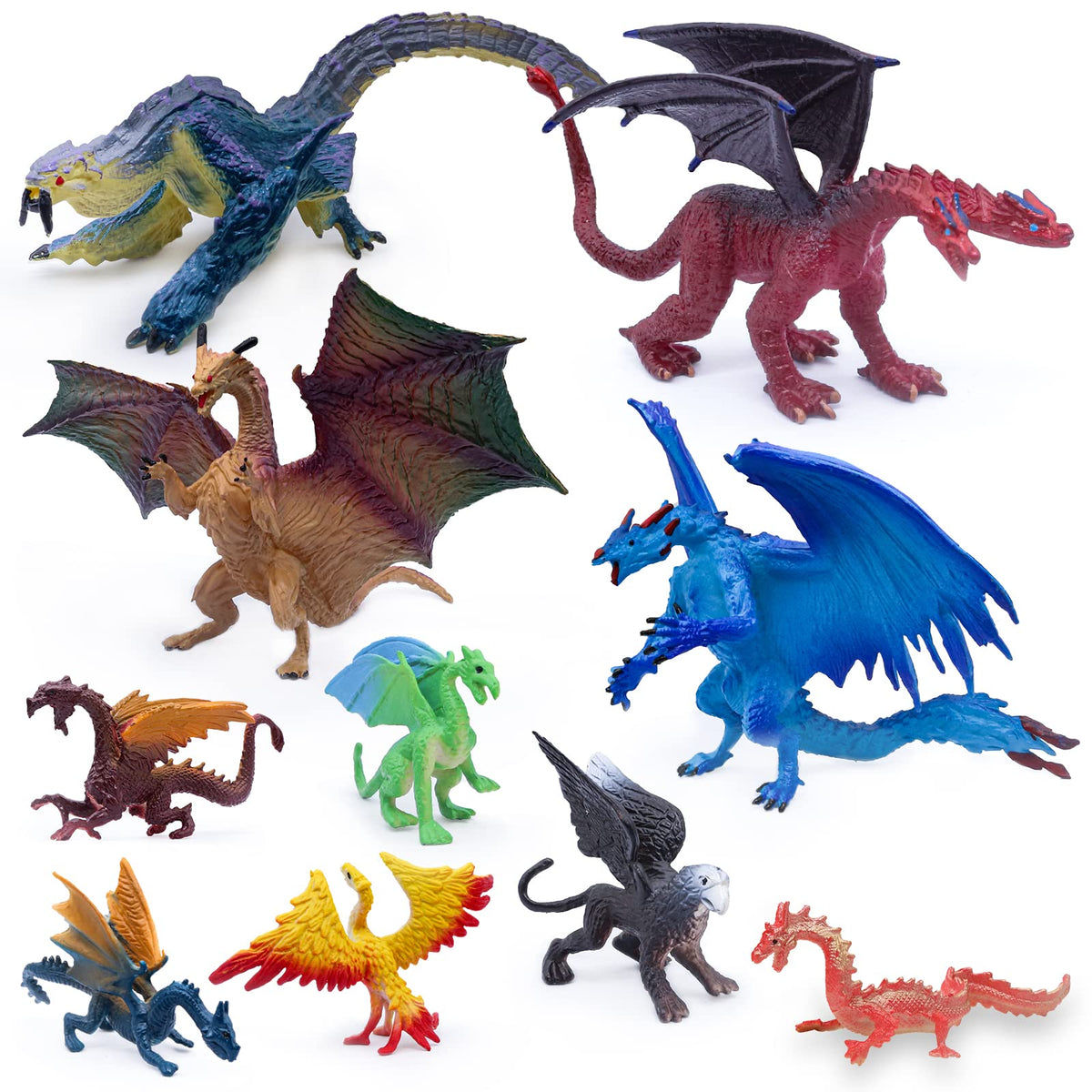 SIENON dragon toy figure 5inch colorful cake topper and decor