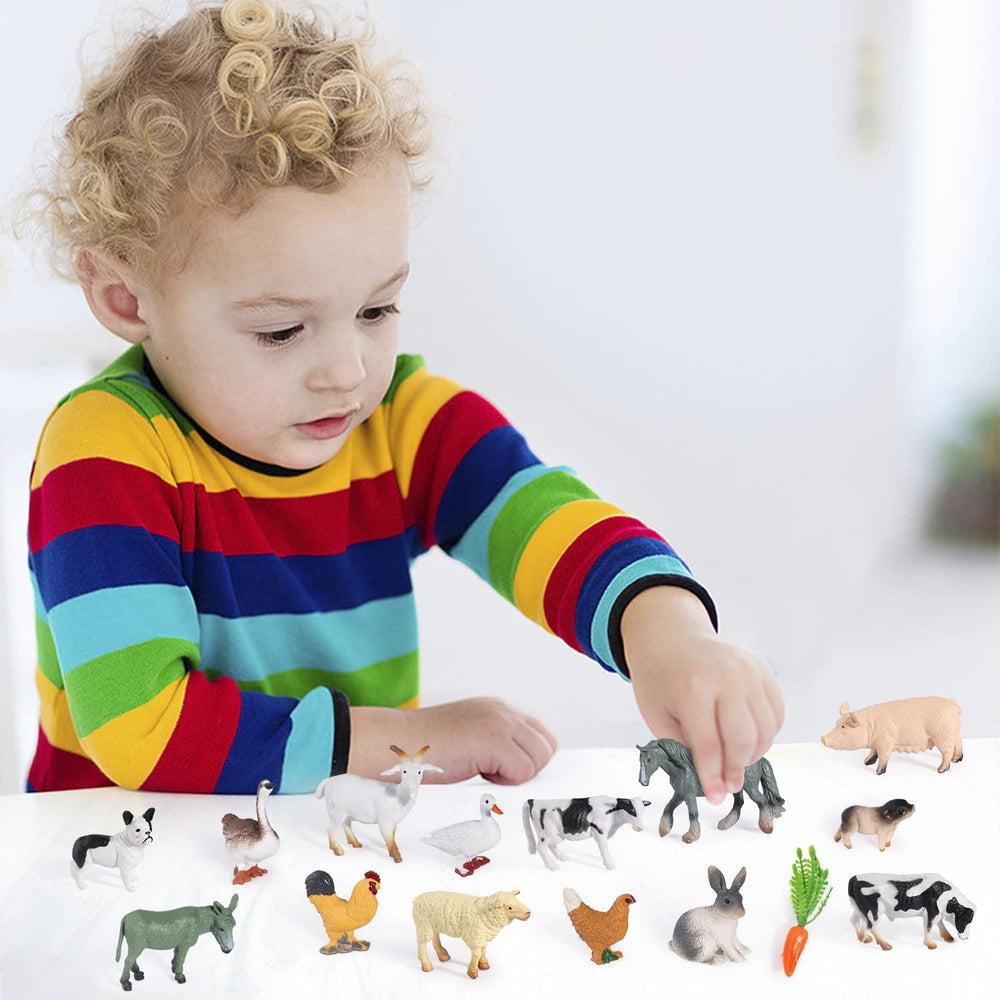 SIENON farm theme party decorations with true-to-life animal figurines.
