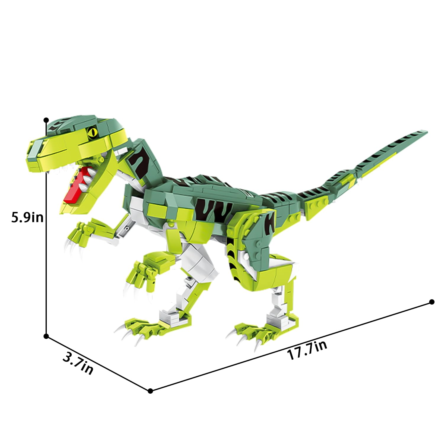 Sienon Velociraptor showing adjustable neck and joints.