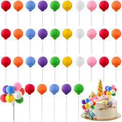Sieral mini balloon toppers in vibrant rainbow colors for festive cake decorating.